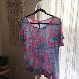 Lilly Pulitzer Mikela Top XL Barefoot Princess